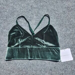 Beyond Yoga Velvet Motion Sports Bra Forest Green Cross Back VIP Longline Medium